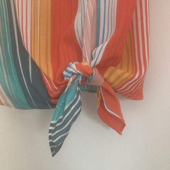 Rachel Zoe striped front side tie sleeveless blouse - Picture 6 of 11